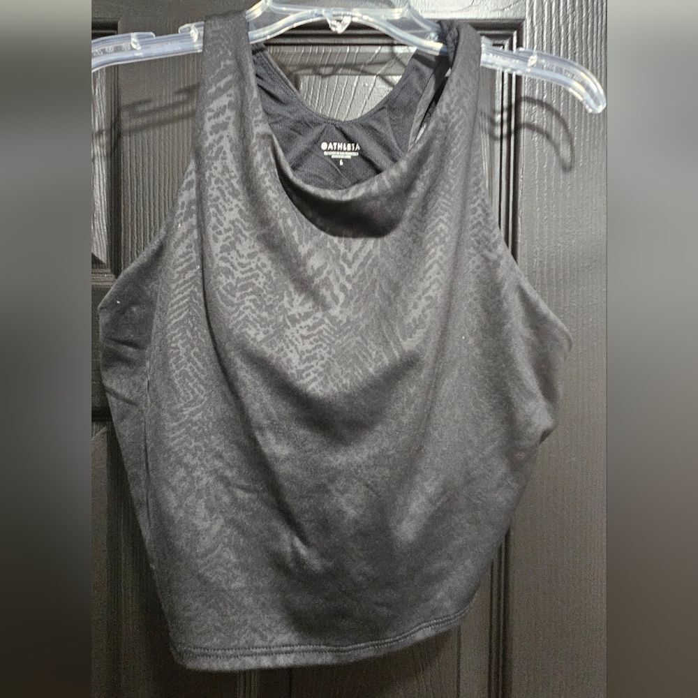 Athleta Black Patterned Tank Top